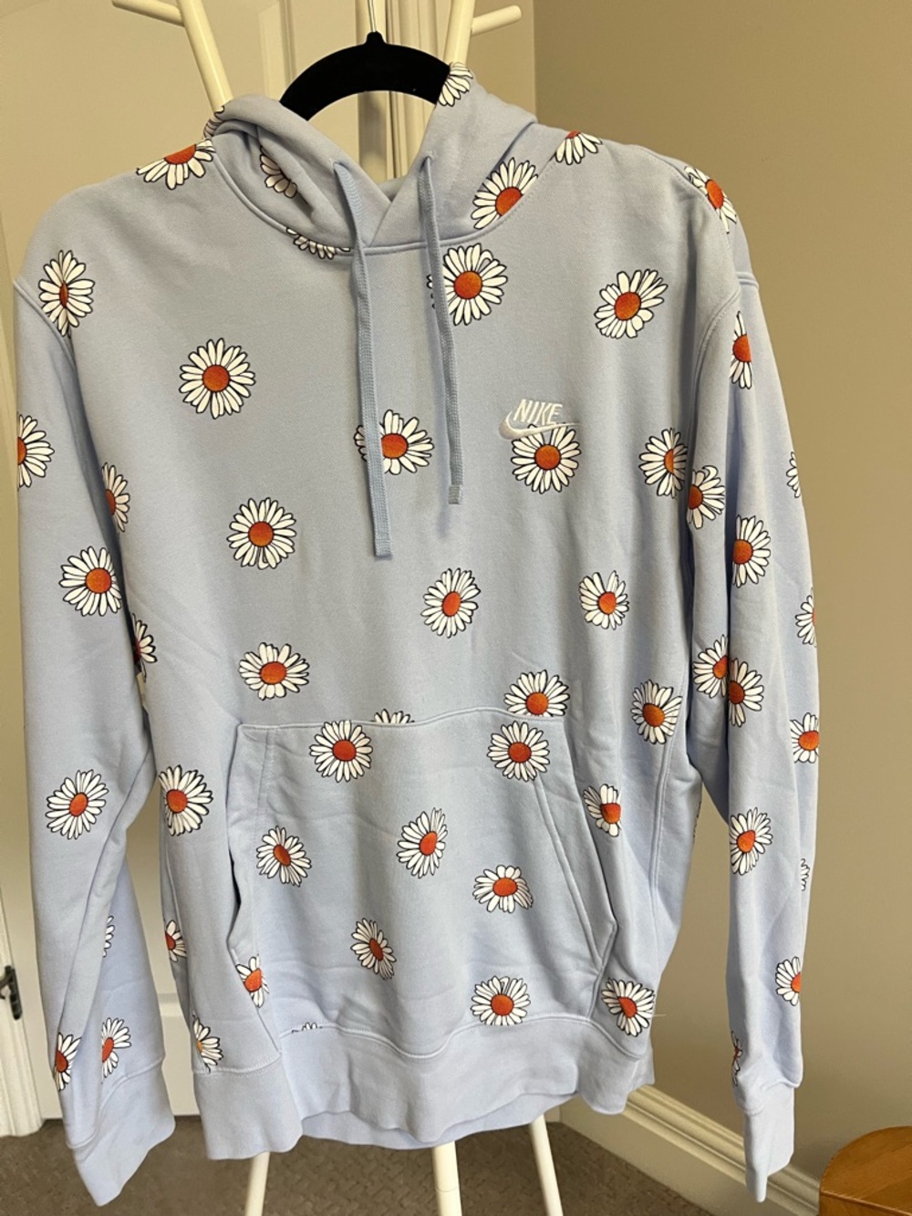 Nike Light Blue Daisy-Print Pullover Hoodie
